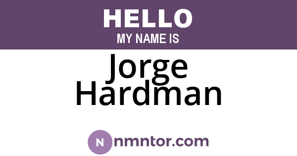 Jorge Hardman
