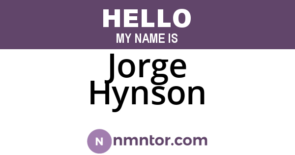 Jorge Hynson