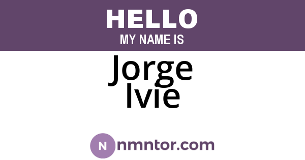 Jorge Ivie