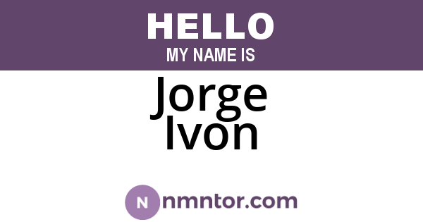 Jorge Ivon
