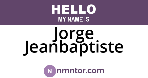 Jorge Jeanbaptiste