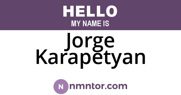 Jorge Karapetyan