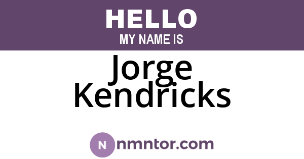 Jorge Kendricks
