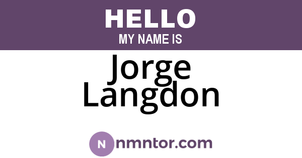 Jorge Langdon