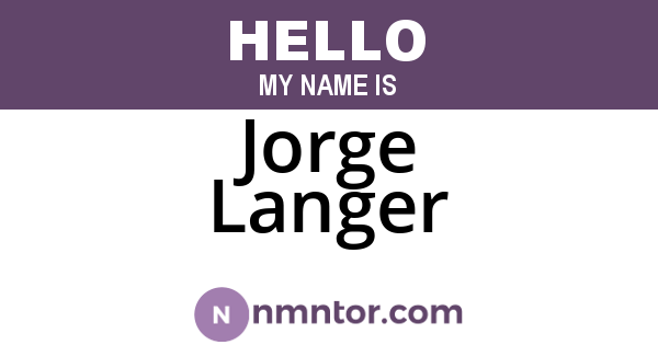 Jorge Langer