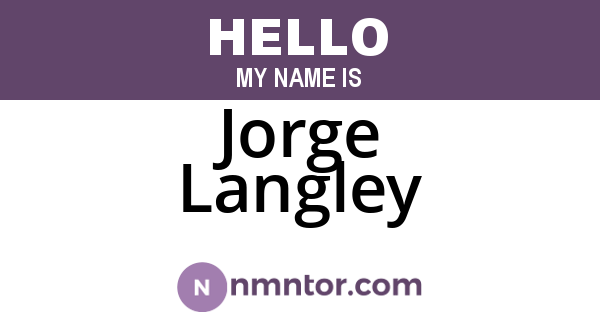 Jorge Langley
