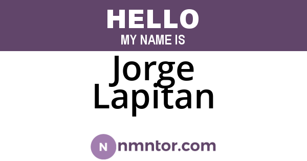 Jorge Lapitan