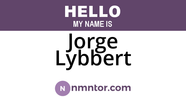 Jorge Lybbert