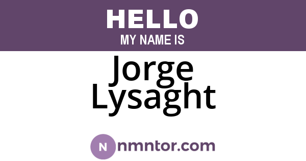 Jorge Lysaght