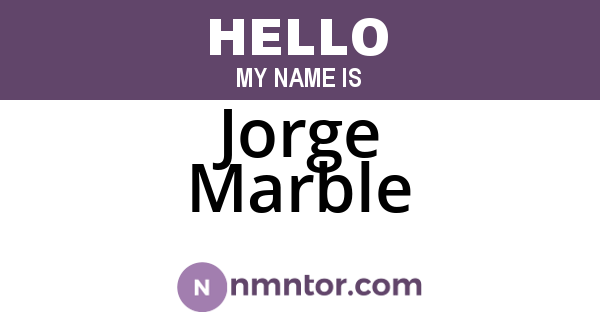 Jorge Marble