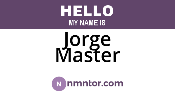 Jorge Master