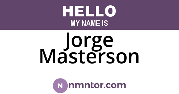 Jorge Masterson