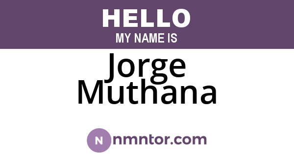 Jorge Muthana