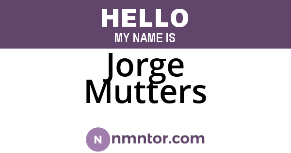 Jorge Mutters