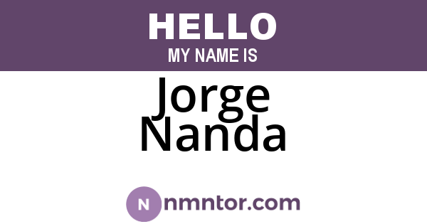 Jorge Nanda