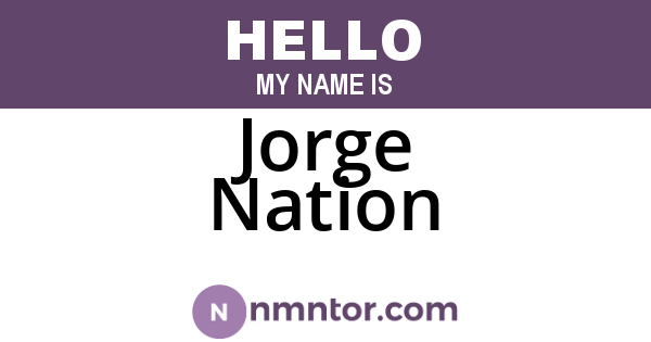 Jorge Nation