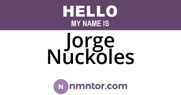 Jorge Nuckoles