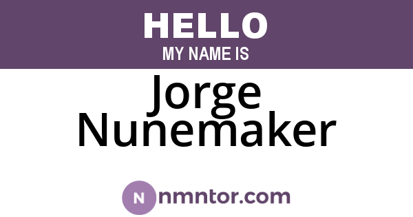 Jorge Nunemaker