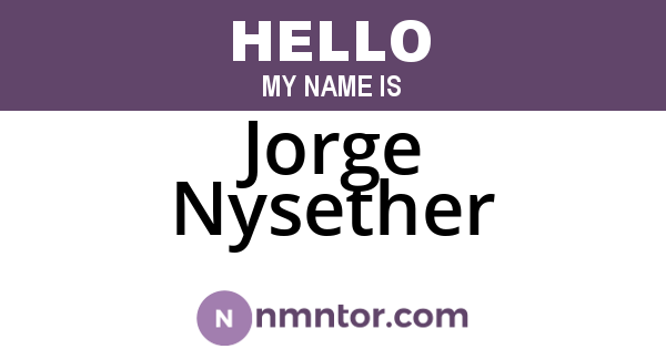 Jorge Nysether