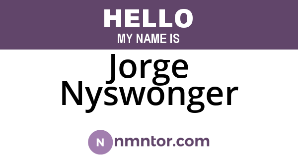Jorge Nyswonger