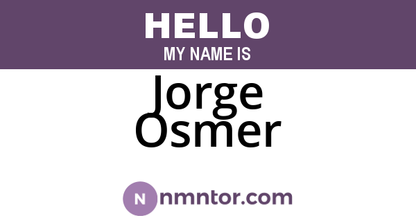 Jorge Osmer