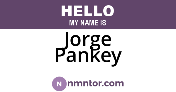 Jorge Pankey