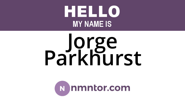Jorge Parkhurst
