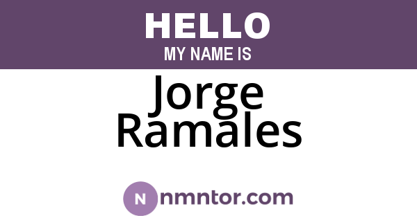 Jorge Ramales