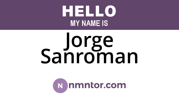 Jorge Sanroman