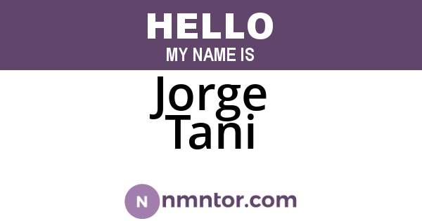 Jorge Tani