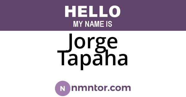 Jorge Tapaha