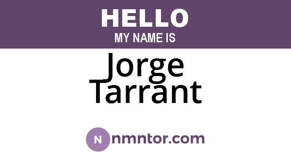 Jorge Tarrant