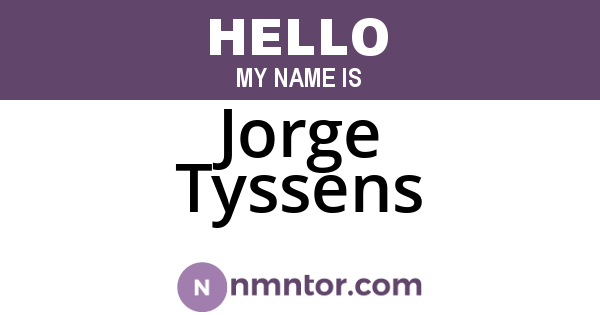 Jorge Tyssens