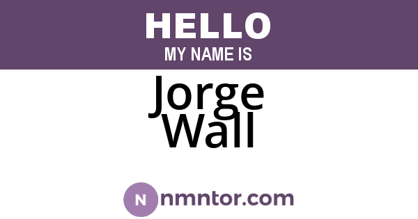 Jorge Wall