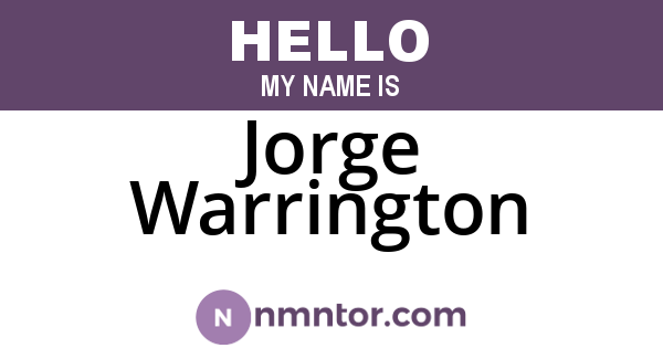 Jorge Warrington