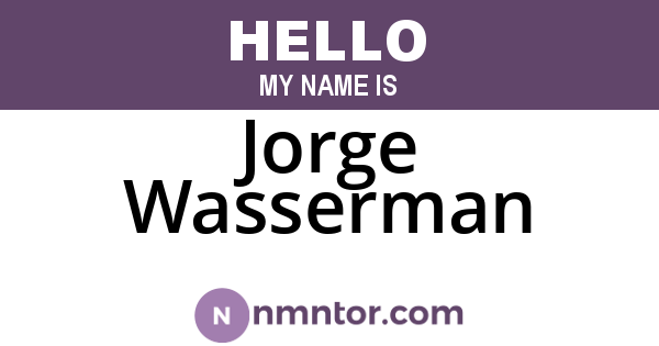 Jorge Wasserman