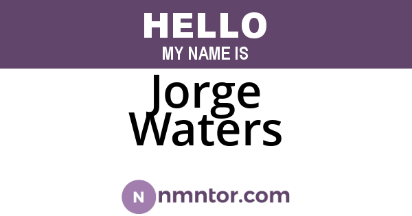 Jorge Waters