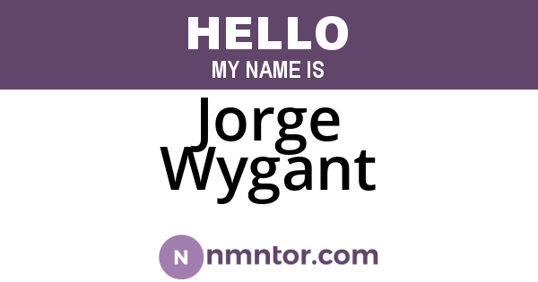 Jorge Wygant