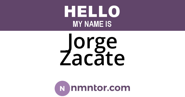 Jorge Zacate