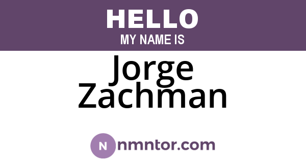 Jorge Zachman