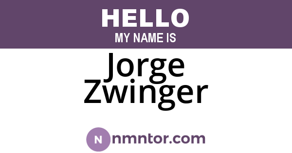 Jorge Zwinger