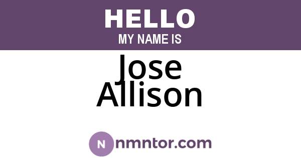 Jose Allison