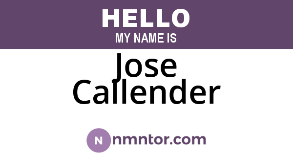 Jose Callender