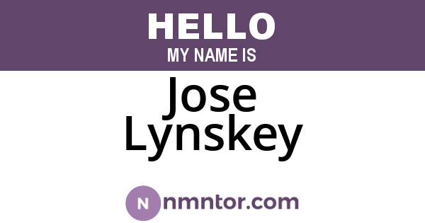 Jose Lynskey