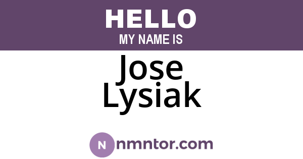 Jose Lysiak