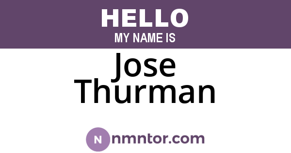 Jose Thurman