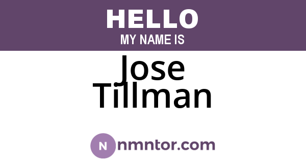 Jose Tillman
