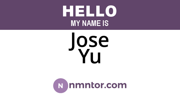 Jose Yu