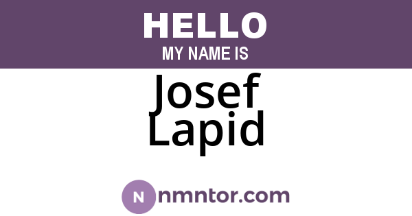 Josef Lapid