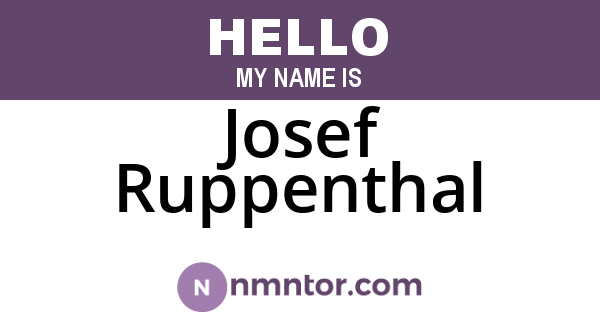 Josef Ruppenthal